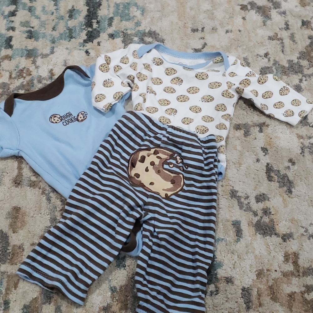 0 to 3 month short and long sleeve pant set